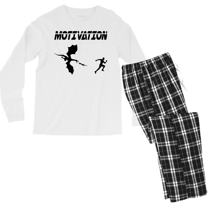 Motivation Sport Running Humor Dragon 6 Men's Long Sleeve Pajama Set | Artistshot