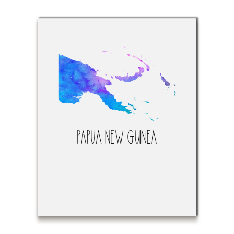 Papua New Guinea Watercolor Map   Papua New Guinea Metal Print Vertical | Artistshot