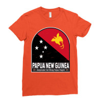 Papua New Guinea Flag Emblem Distressed Vintage Ladies Fitted T-shirt | Artistshot