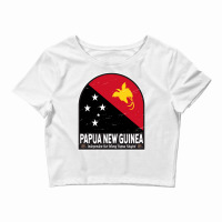 Papua New Guinea Flag Emblem Distressed Vintage Crop Top | Artistshot