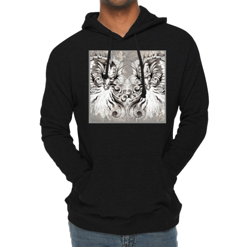 Twin Grey Dragons Lightweight Hoodie by roccionsteeleys | Artistshot