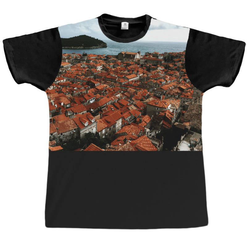 Rooftops Of Dubrovnik Graphic T-shirt by oufqirmyrle8 | Artistshot