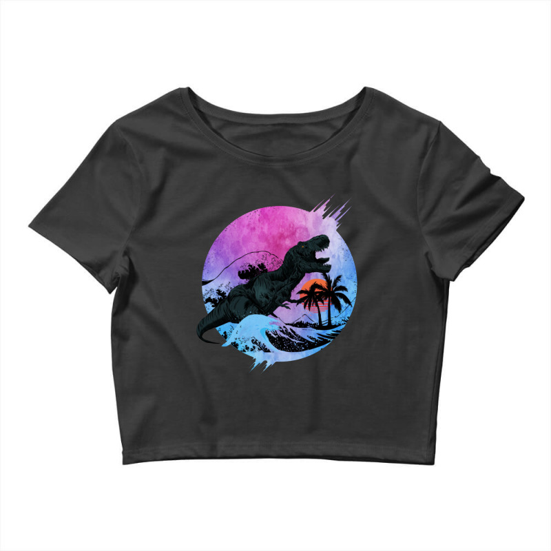 T Rex Waves Crop Top | Artistshot