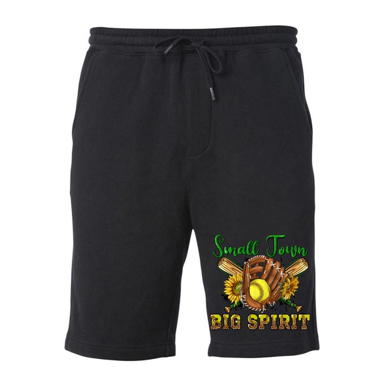 Small Town Big Spirit Softball Fleece Short by enoddigitalart@gmail.com | Artistshot