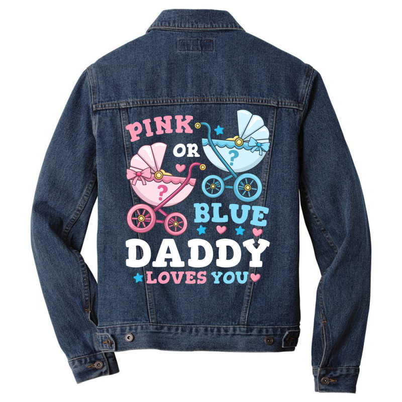 Gender Reveal Daddy Father Gift Men Denim Jacket | Artistshot