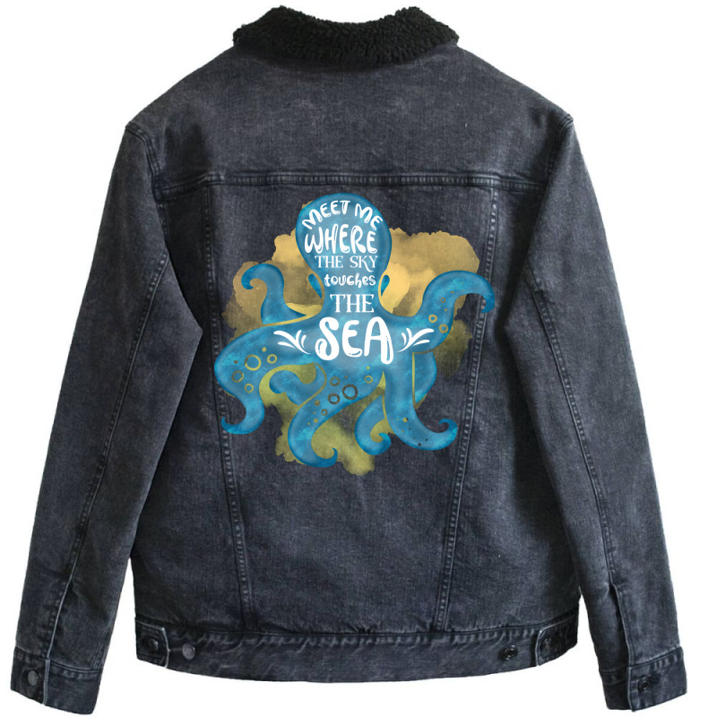 Cute Octopus Ocean Sea Girl (1) Unisex Sherpa-lined Denim Jacket | Artistshot