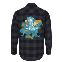 Cute Octopus Ocean Sea Girl (1) Flannel Shirt | Artistshot