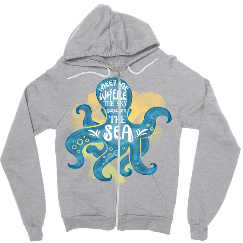 Cute Octopus Ocean Sea Girl (1) Zipper Hoodie | Artistshot