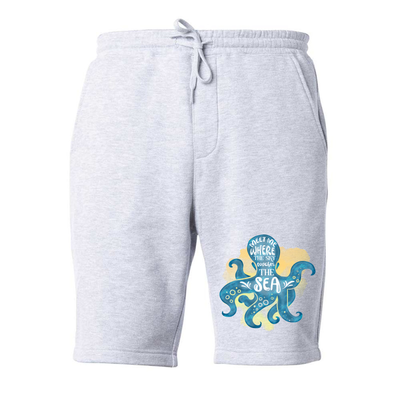 Cute Octopus Ocean Sea Girl (1) Fleece Short | Artistshot