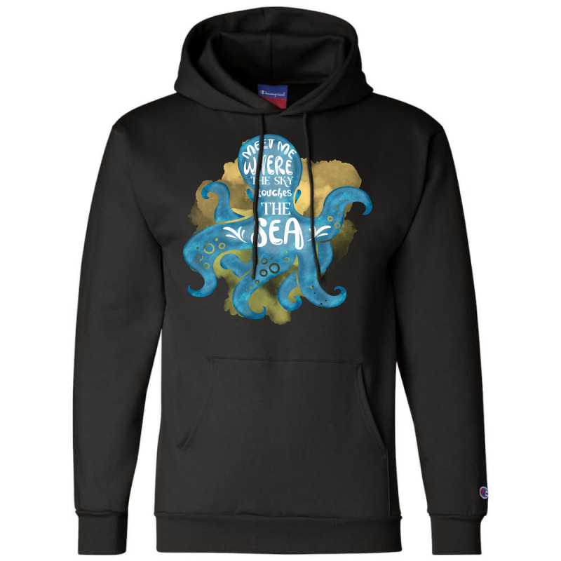 Cute Octopus Ocean Sea Girl (1) Champion Hoodie | Artistshot