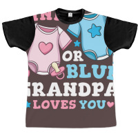 Gender Reveal Grandpa Pink Or Blue Nostalgia Graphic T-shirt | Artistshot