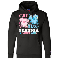 Gender Reveal Grandpa Pink Or Blue Nostalgia Champion Hoodie | Artistshot