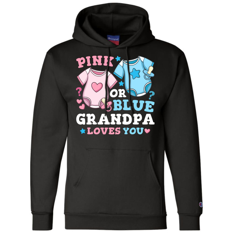 Gender Reveal Grandpa Pink Or Blue Nostalgia Champion Hoodie | Artistshot