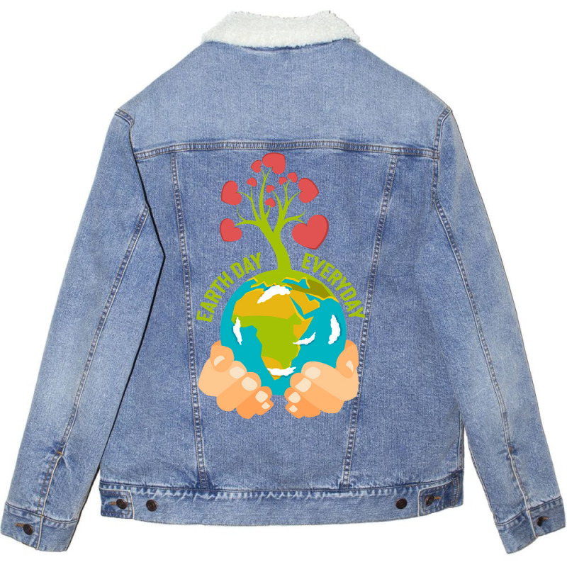 Earth Day Happy Earth Day Summer (1) (1) Unisex Sherpa-lined Denim Jacket | Artistshot