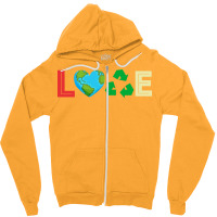 Love Earth Day Vintage Recycle Green Girl (1) (1) Zipper Hoodie | Artistshot