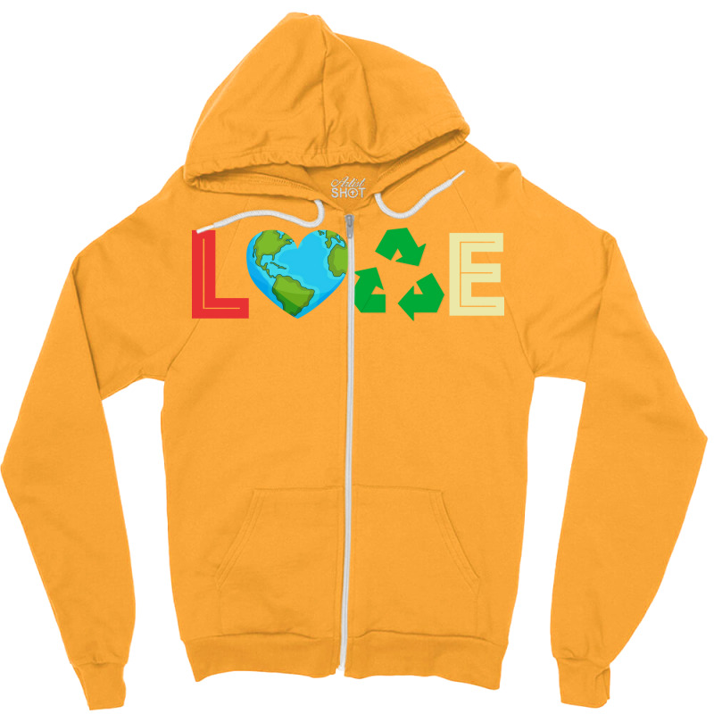 Love Earth Day Vintage Recycle Green Girl (1) (1) Zipper Hoodie by kouchtolleyx | Artistshot