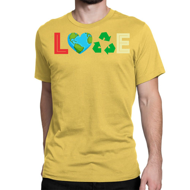 Love Earth Day Vintage Recycle Green Girl (1) (1) Classic T-shirt by kouchtolleyx | Artistshot