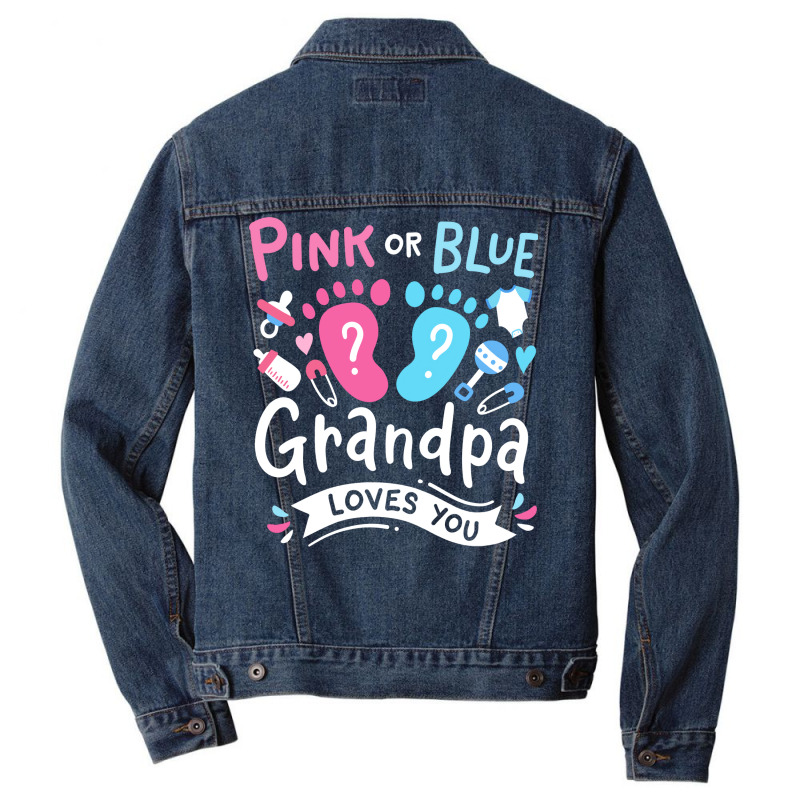 Gender Reveal Grandpa Pink Or Blue 80s Men Denim Jacket | Artistshot