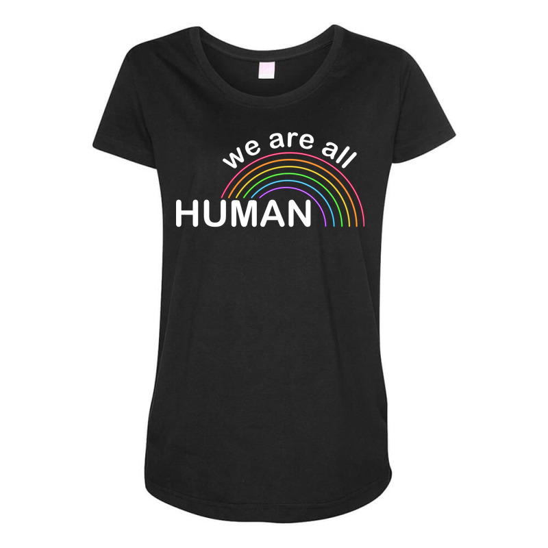 Human Lgbt Vintage Maternity Scoop Neck T-shirt by sadakmnie | Artistshot