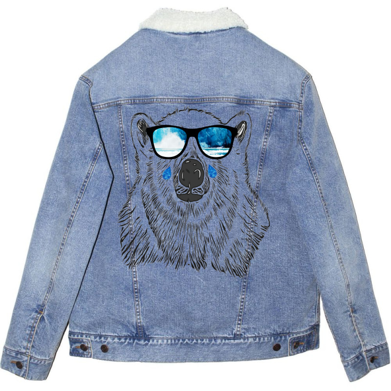 Polar Bear Habitat Loss To Global Warming In Arcti Unisex Sherpa-Lined Denim Jacket by kouchtolleyx | Artistshot