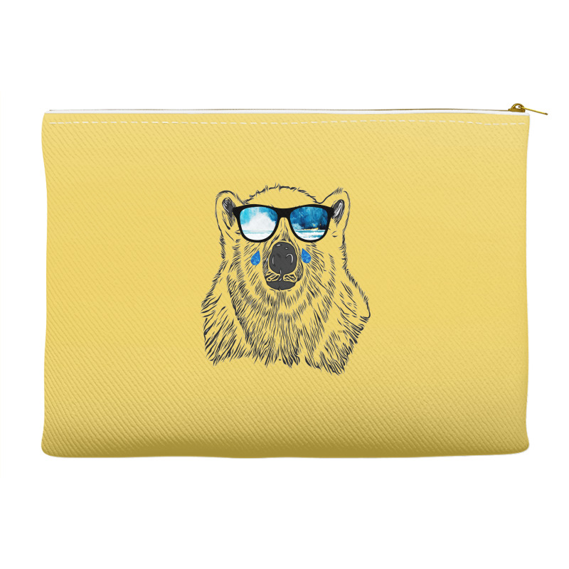 Polar Bear Habitat Loss To Global Warming In Arcti Accessory Pouches by kouchtolleyx | Artistshot