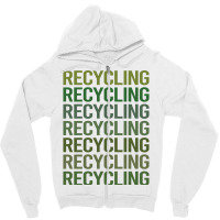 Green Text Recycling Recycle Travel (1) Zipper Hoodie | Artistshot