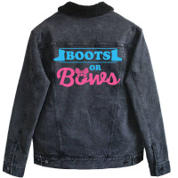 Western Gender Reveal Quote For A Country Family L Unisex Sherpa-lined Denim Jacket | Artistshot