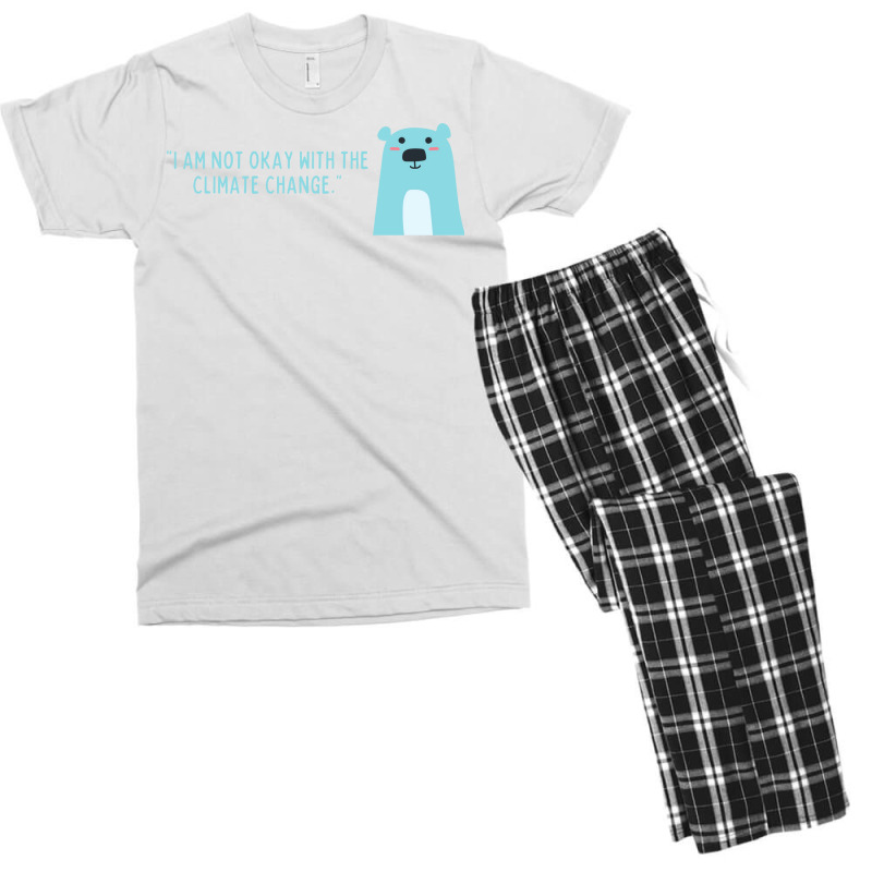 Not Okay With Climate Change Polar Bear Aesthetic Men's T-shirt Pajama Set | Artistshot