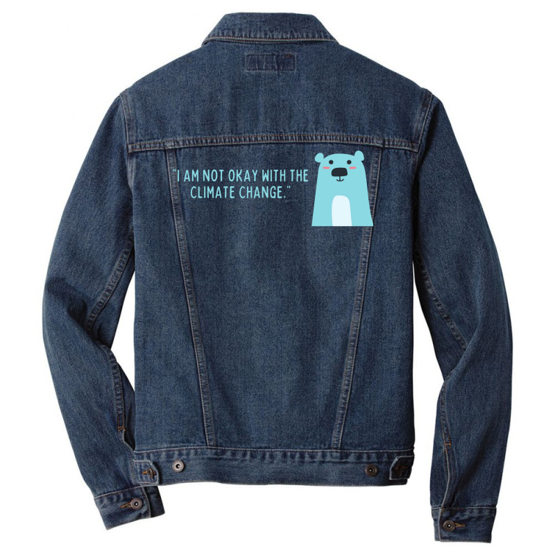 Not Okay With Climate Change Polar Bear Aesthetic Men Denim Jacket | Artistshot