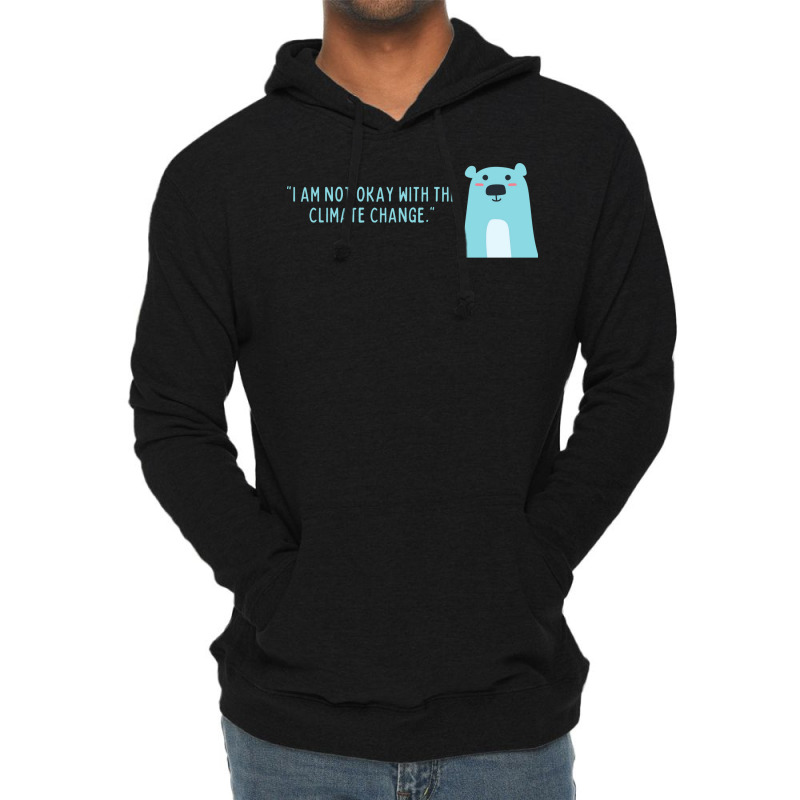 Not Okay With Climate Change Polar Bear Aesthetic Lightweight Hoodie | Artistshot