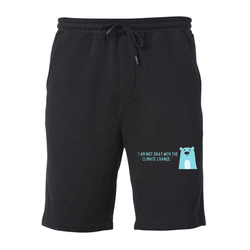 Not Okay With Climate Change Polar Bear Aesthetic Fleece Short | Artistshot