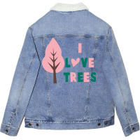 I Love Trees 70s (1) Unisex Sherpa-lined Denim Jacket | Artistshot