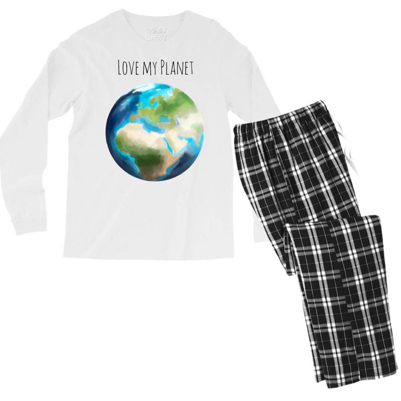 Love Planet Cute (1) (1) Men's Long Sleeve Pajama Set | Artistshot