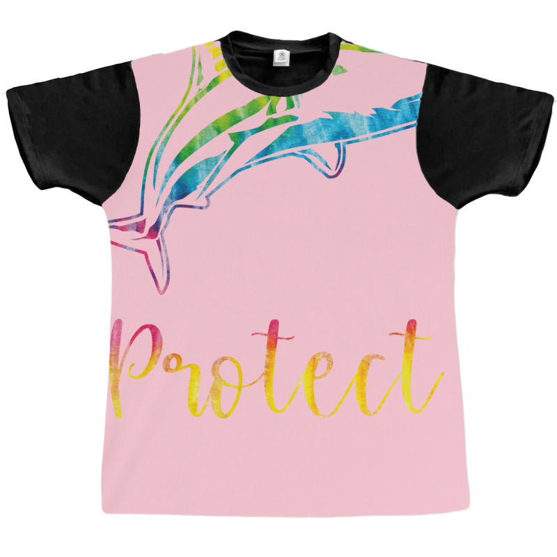 Protect Tie Dye Great White Shark Blue (1) Graphic T-shirt | Artistshot