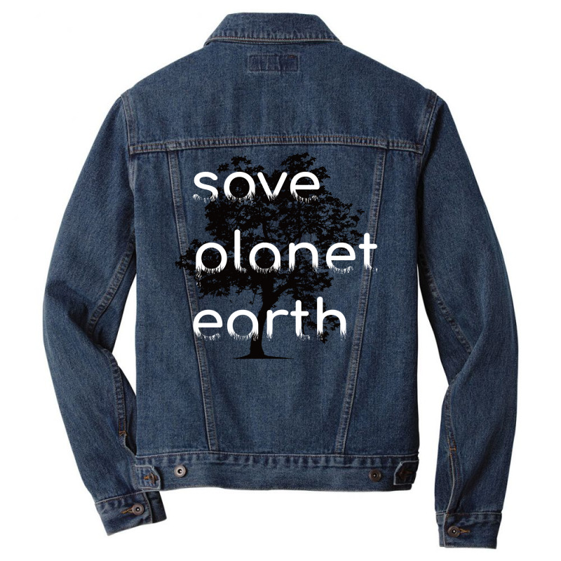 Save Planet Earth Quote (1) (1) Men Denim Jacket | Artistshot