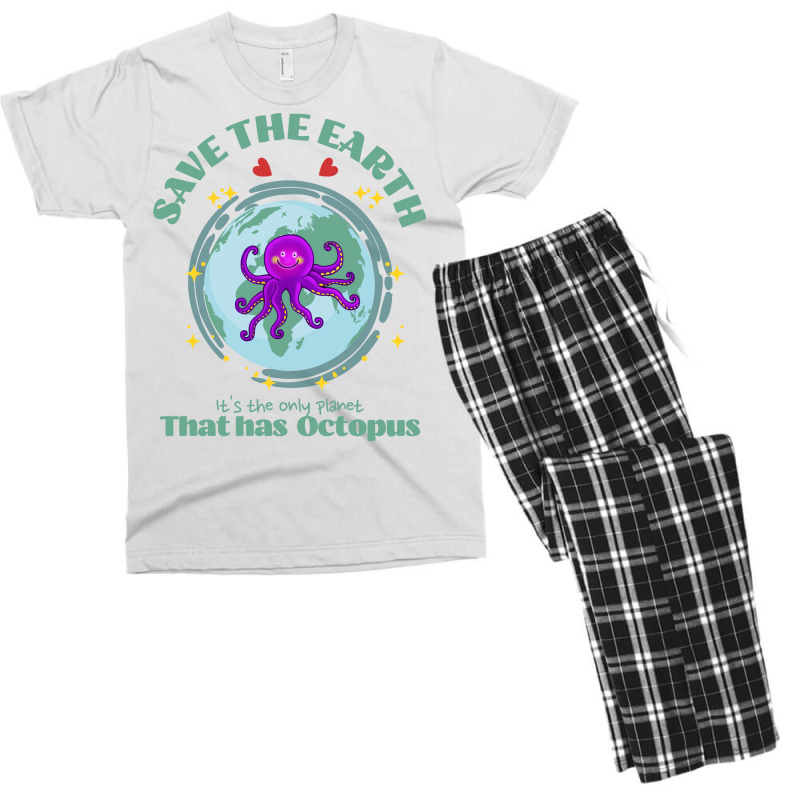 Save The Earth Its The Only Planet That Has Octopu Men's T-shirt Pajama Set | Artistshot