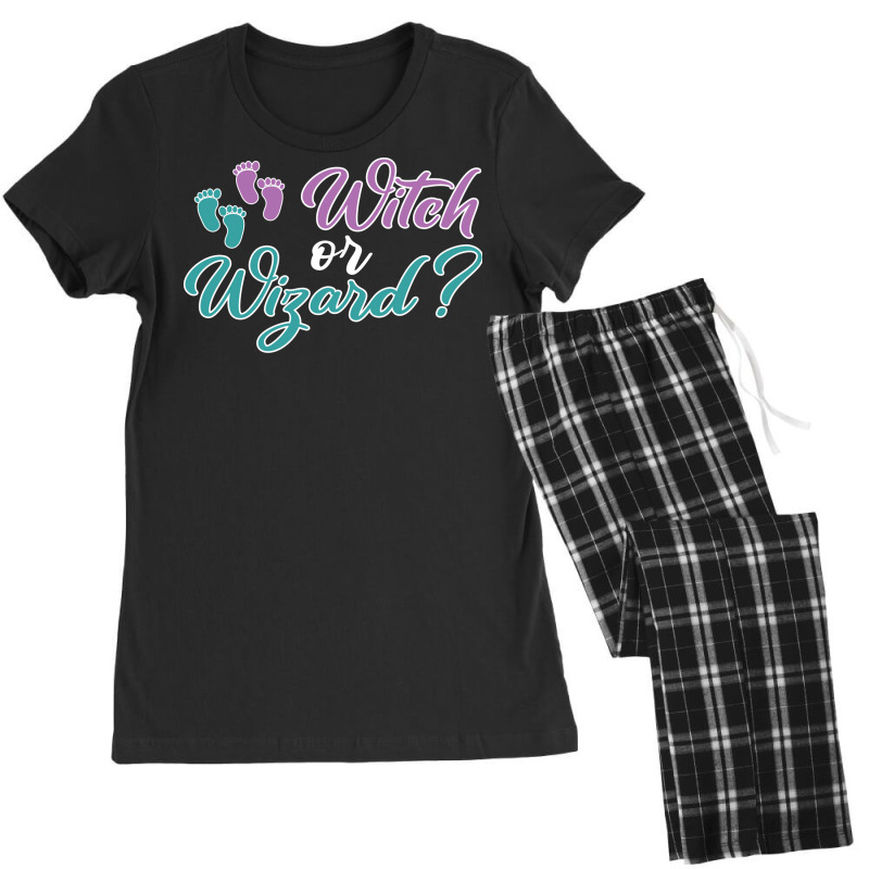 Witch Or Wizard Gender Reveal Party Halloween Cute Women's Pajamas Set by mayrymncusr | Artistshot