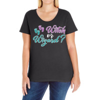 Witch Or Wizard Gender Reveal Party Halloween Cute Ladies Curvy T-shirt | Artistshot