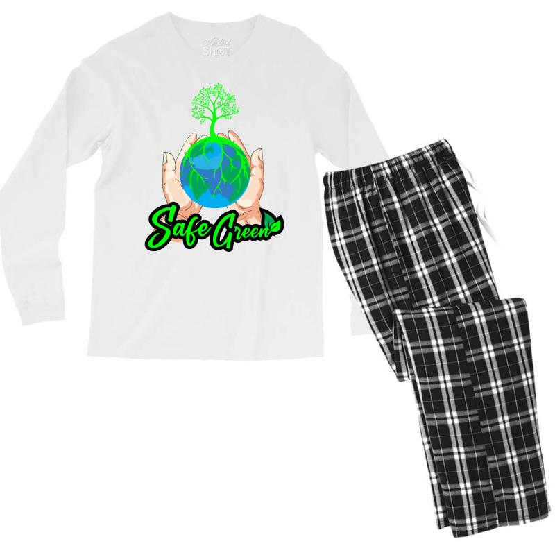 Save Green Humor (1) (1) Men's Long Sleeve Pajama Set | Artistshot