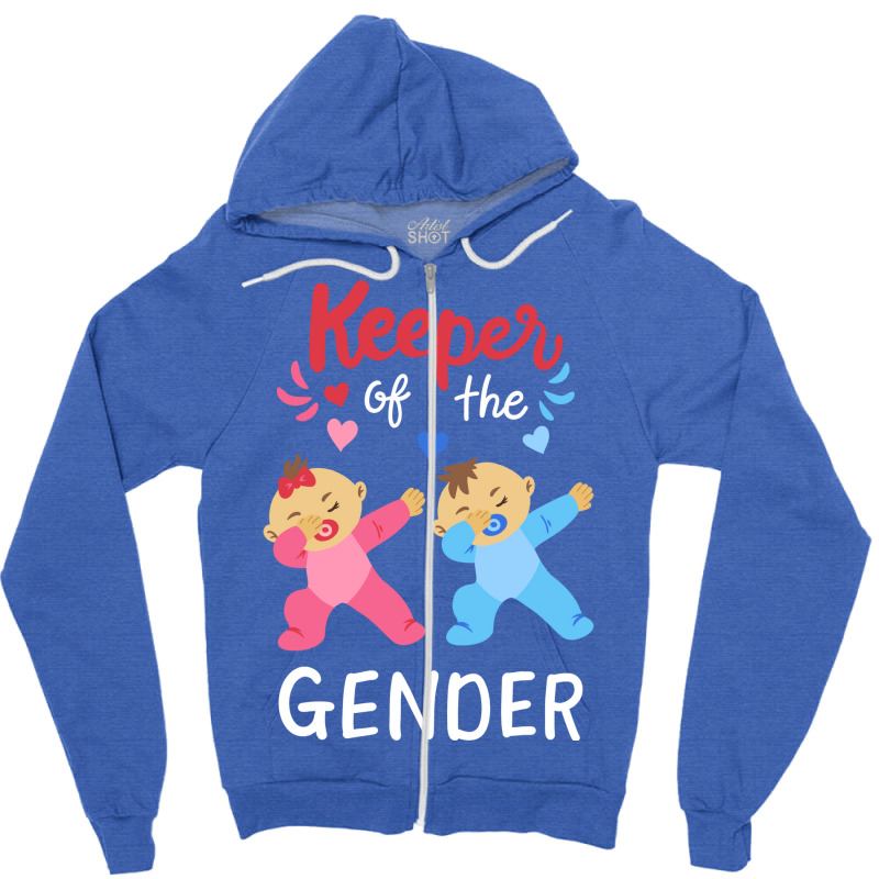 Gender Reveal Keeper Of The Gender Nostalgia Zipper Hoodie | Artistshot