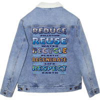 Reduce Reuse Recycle Aesthetic (1) (1) Unisex Sherpa-lined Denim Jacket | Artistshot