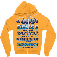 Reduce Reuse Recycle Aesthetic (1) (1) Zipper Hoodie | Artistshot