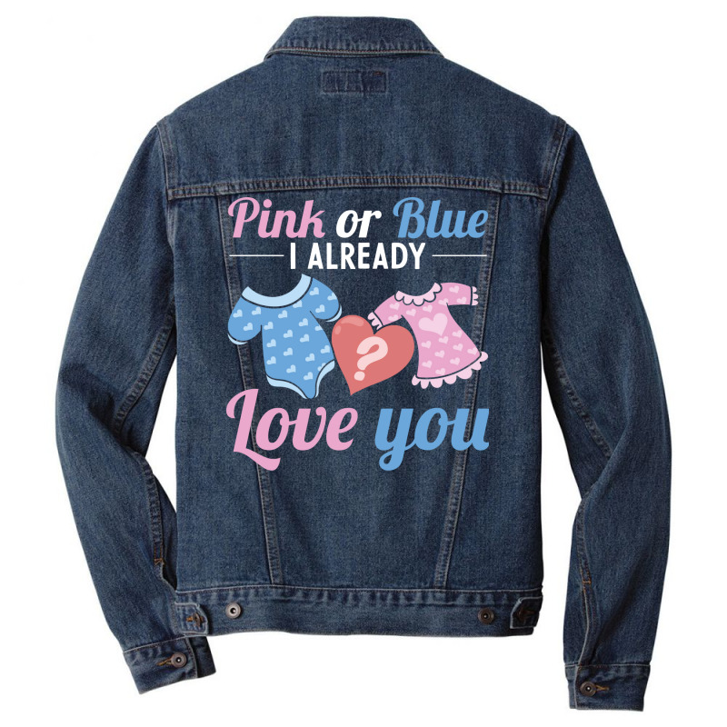 Pink Or Blue Party Ba Red Men Denim Jacket | Artistshot