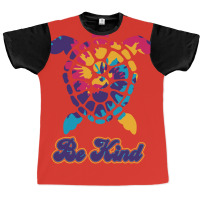 Be Kind Turtle Tie Dye Retro (1) (1) Graphic T-shirt | Artistshot