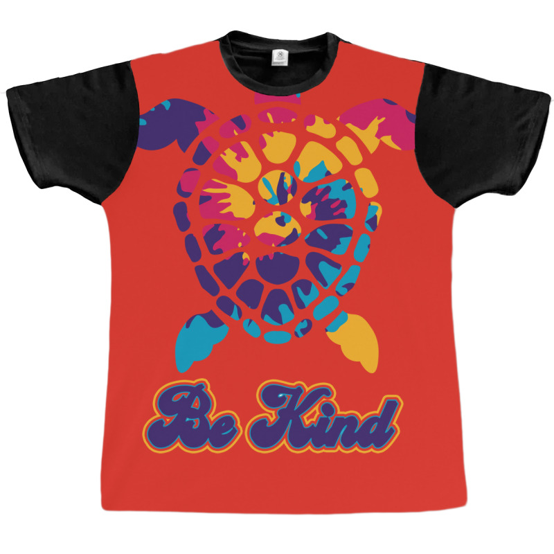 Be Kind Turtle Tie Dye Retro (1) (1) Graphic T-shirt by ankuyimunadis | Artistshot