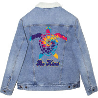 Be Kind Turtle Tie Dye Retro (1) (1) Unisex Sherpa-lined Denim Jacket | Artistshot