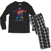 Be Kind Turtle Tie Dye Retro (1) (1) Men's Long Sleeve Pajama Set | Artistshot