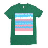 Trans Pride Abstract Wavy Layered Colors Summer Ladies Fitted T-shirt | Artistshot