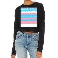 Trans Pride Abstract Wavy Layered Colors Summer Cropped Sweater | Artistshot