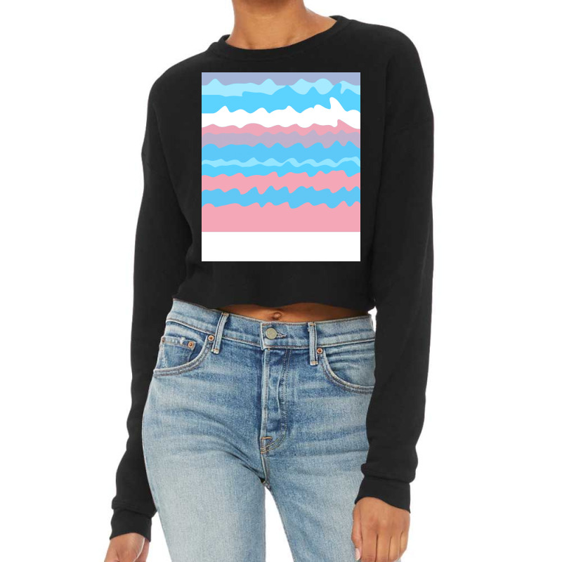 Trans Pride Abstract Wavy Layered Colors Summer Cropped Sweater by lithizoengs | Artistshot